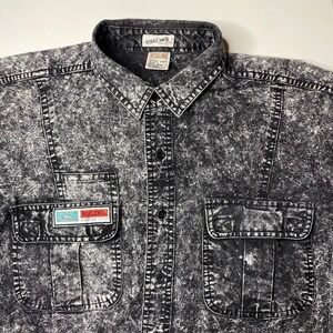 Vintage 90s Roglins stonewash dress shirt